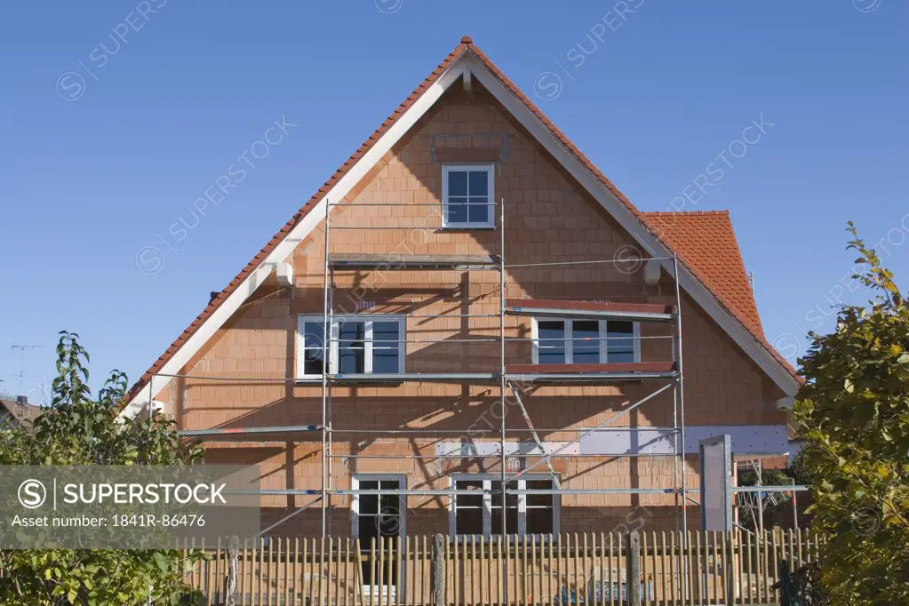 Scaffoldings on under construction house