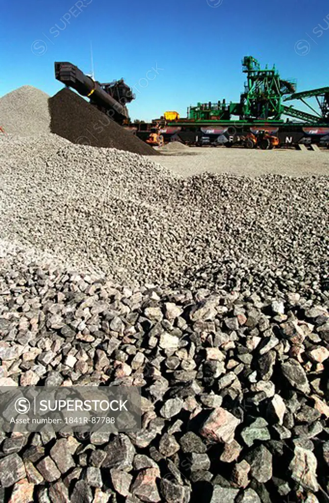 Large machines at open cast coal mine