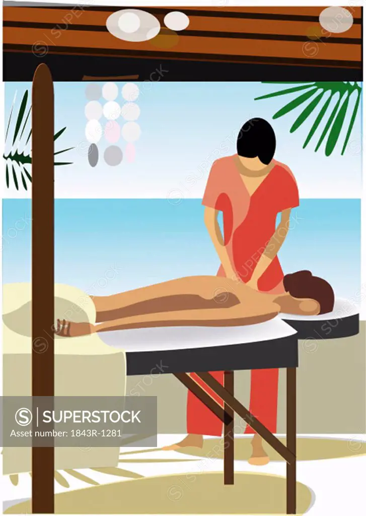 Woman enjoying a massage at a spa