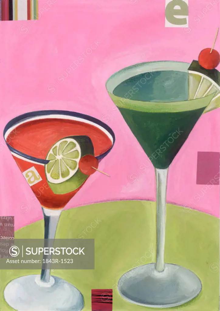 Two martini cocktails