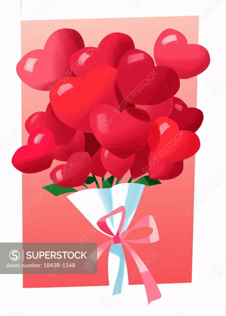 A bouquet of heart flowers