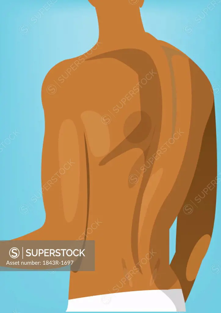 Naked back torso of man