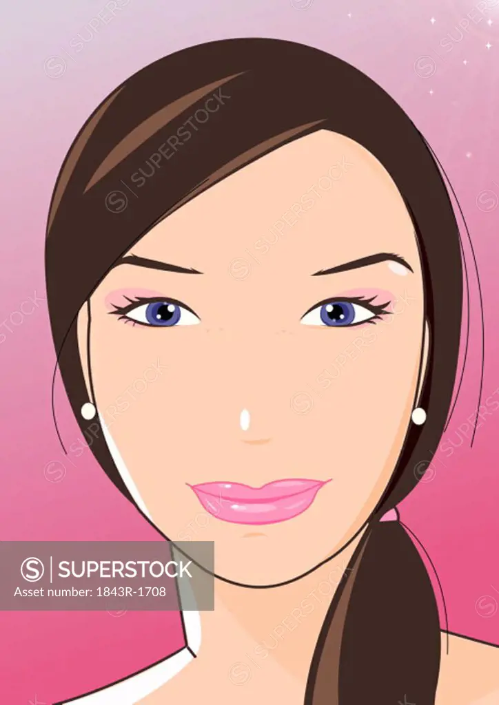 Closeup of young woman with clean bright face