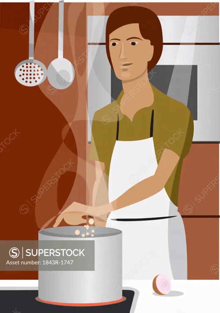 Man cooking dinner