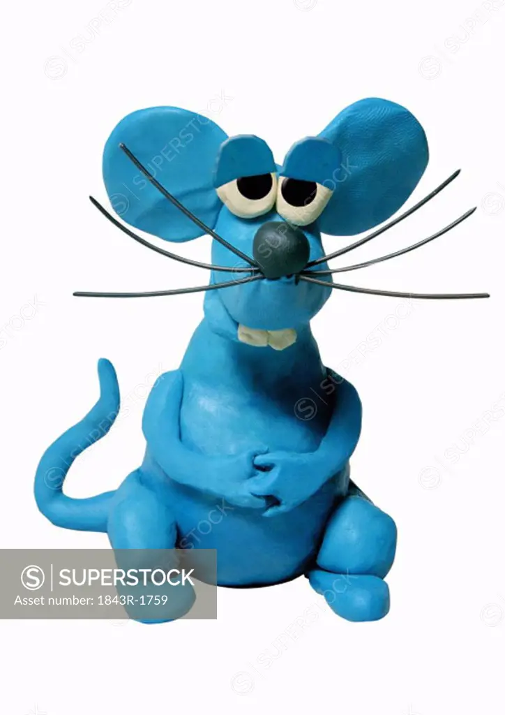 Blue mouse with large whiskers