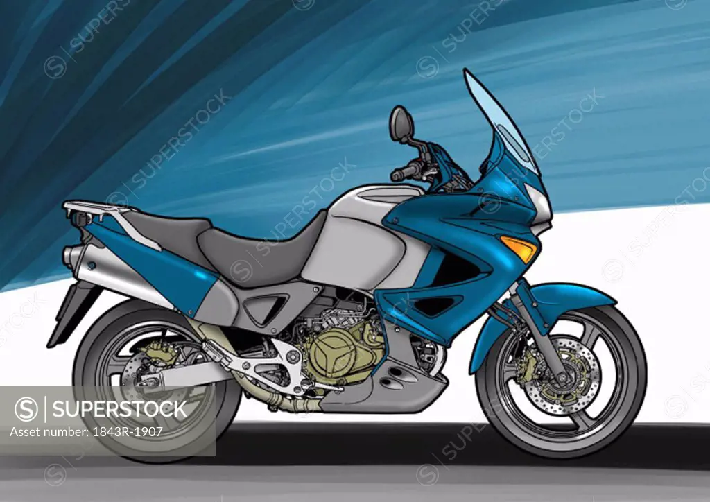 Blue super enduro motorbike