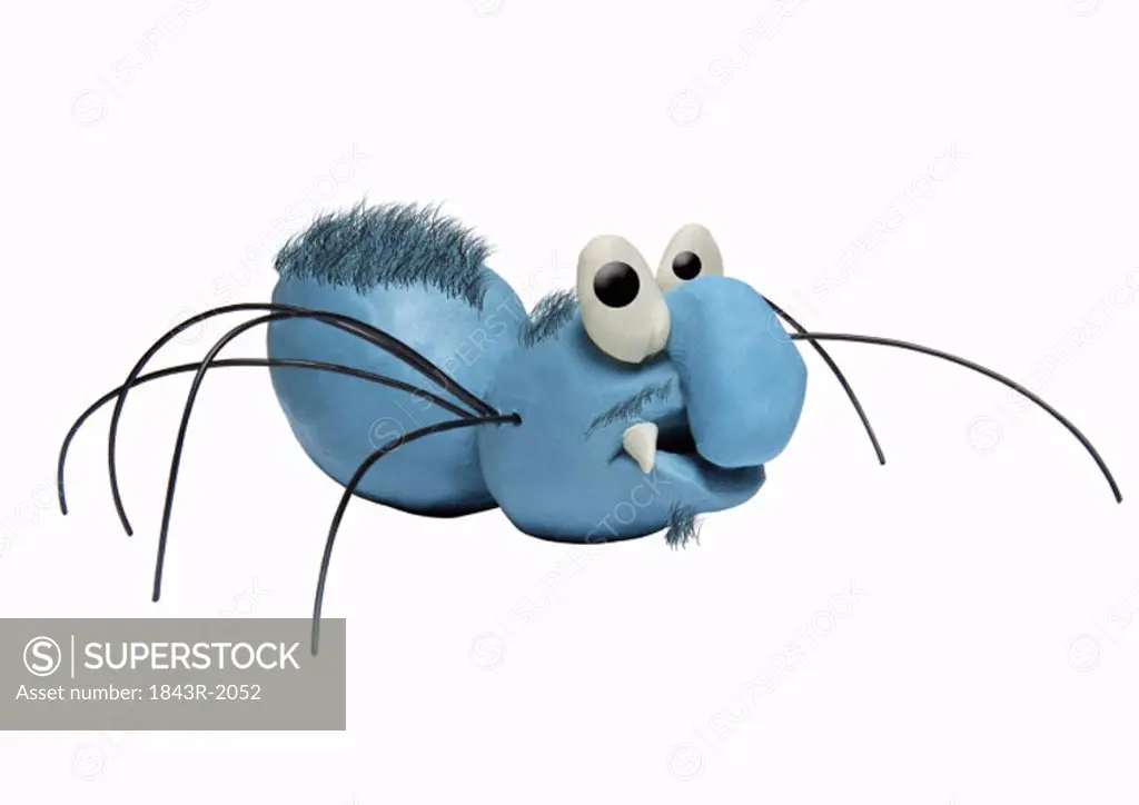 Blue hairy spider