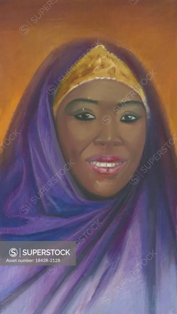Woman in Islamic headdress