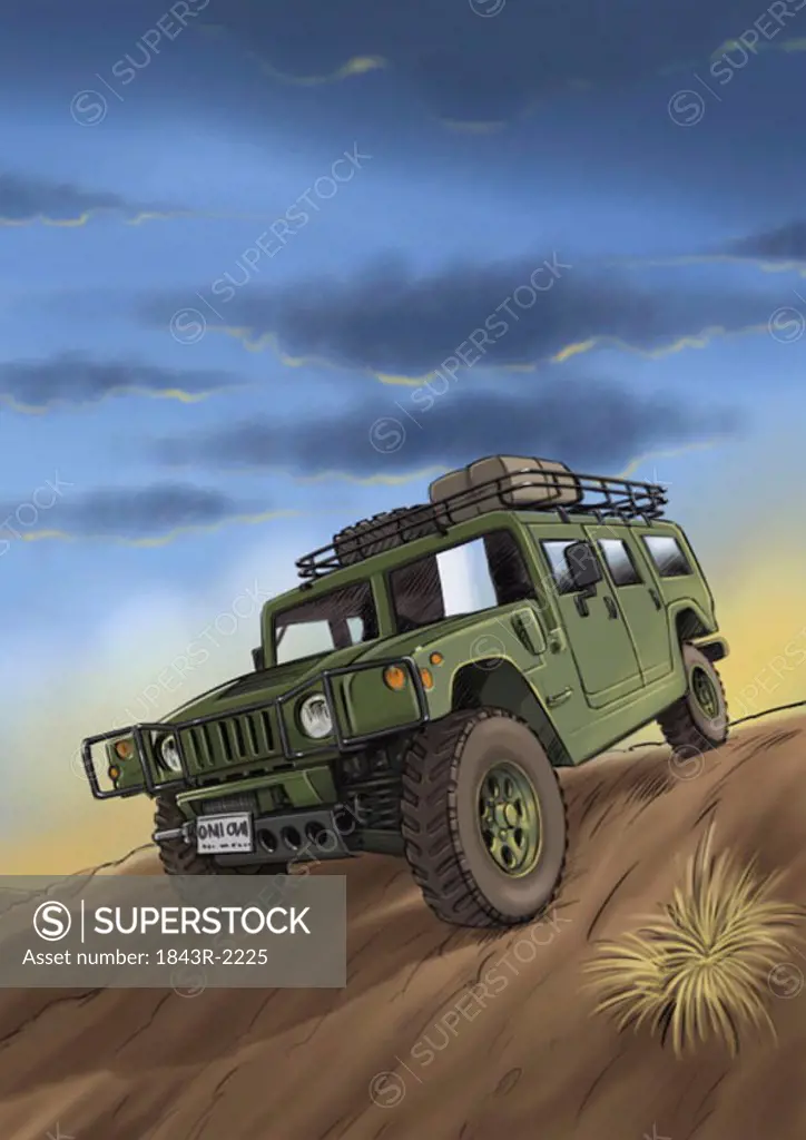 A jeep on a desert safari