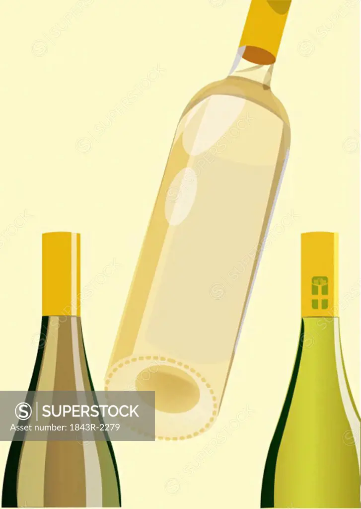 Three bottles of white wine