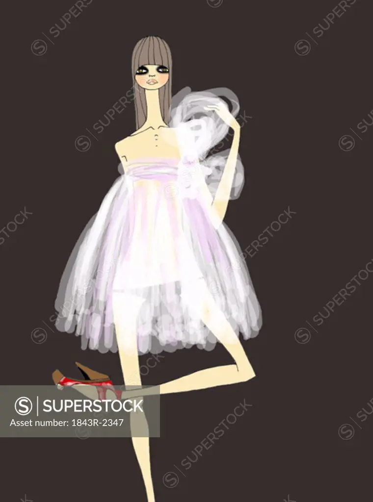 Woman dressed ballerina style