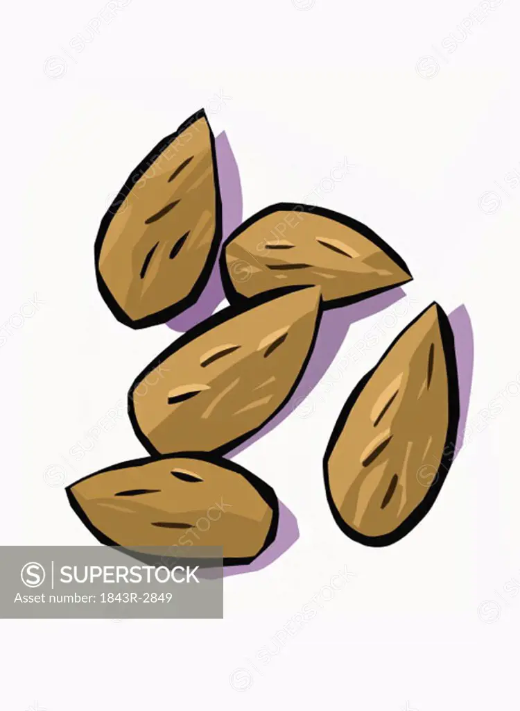Five almonds