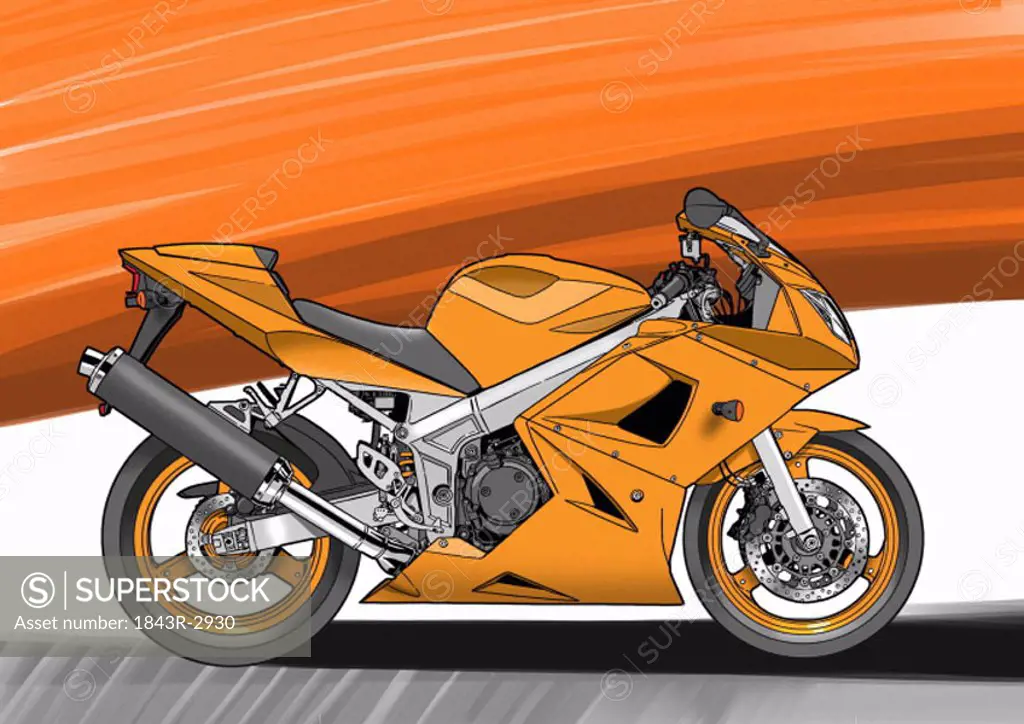 Orange street motorbike
