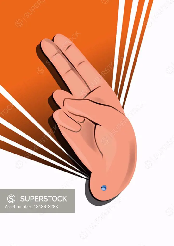 Hand sign pointing