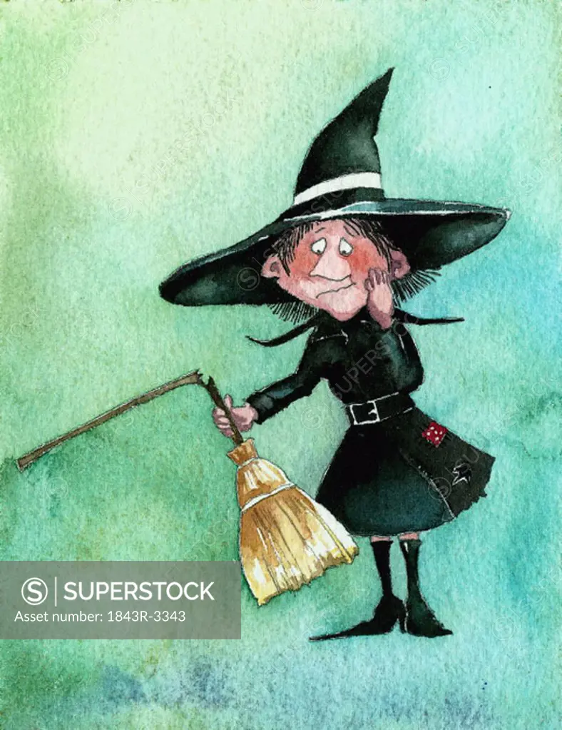 Witch with a broken broom
