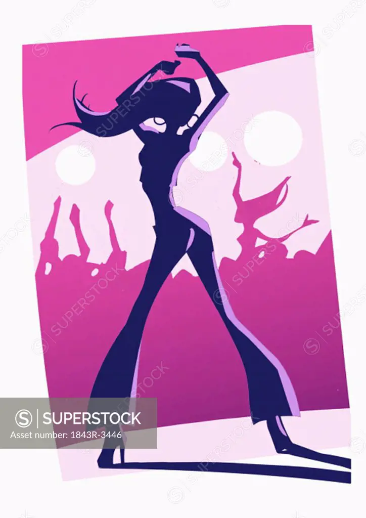 Woman dancing on a stage