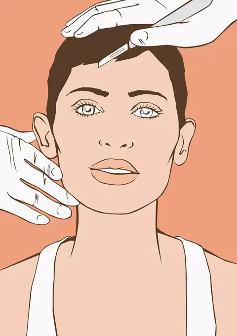Woman receiving beauty treatment