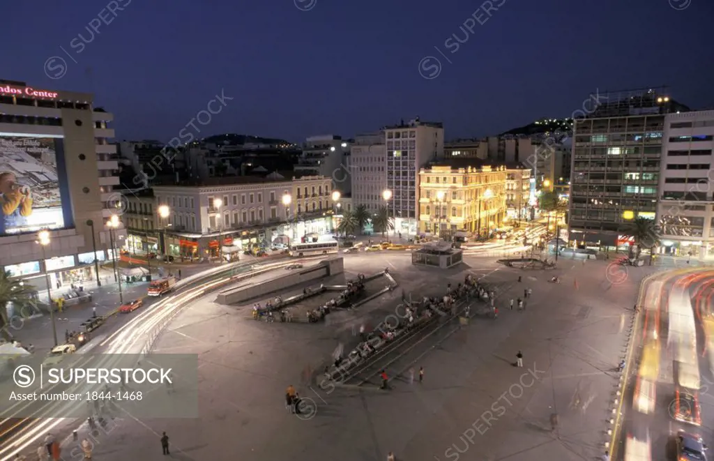 Omonia Square, general view at night  Athens, Attica, Greece