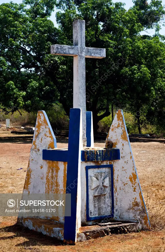 Tombstone in a cemetery, Goa, India