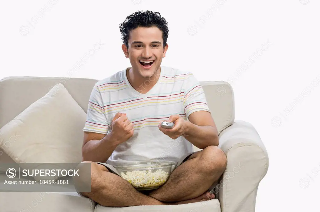 Man watching television