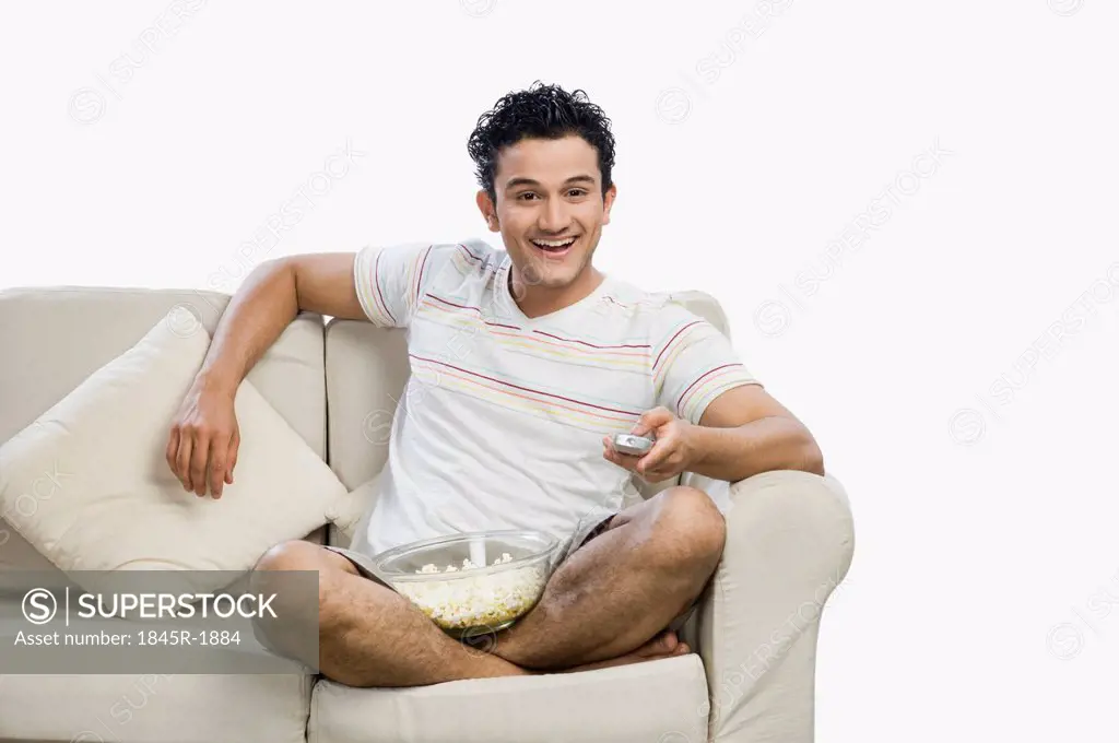 Man watching television