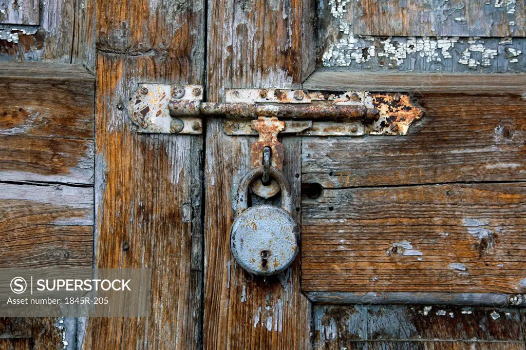 Close-up of weathered door, Shimla, Himachal Pradesh, India