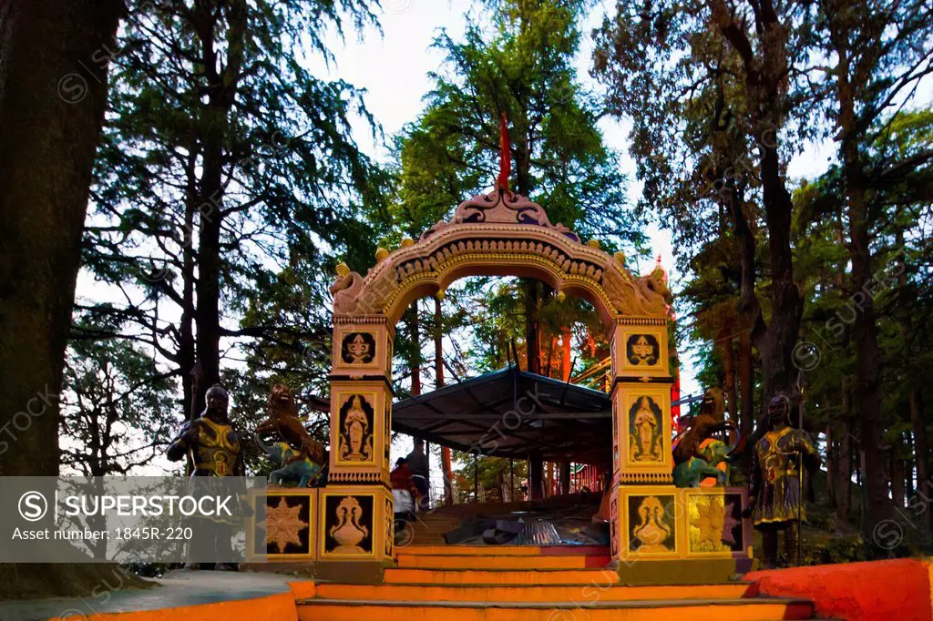 Entrance of a temple, Jakhoo Temple, Jakhoo Hill, Shimla, Himachal Pradesh, India