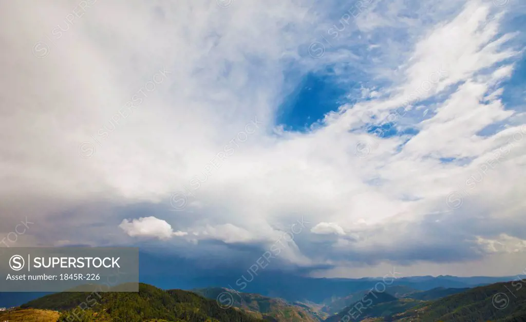 Clouds over a mountain range, Kufri, Shimla, Himachal Pradesh, India