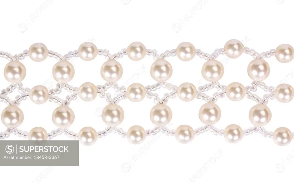 Close-up of a pearl choker