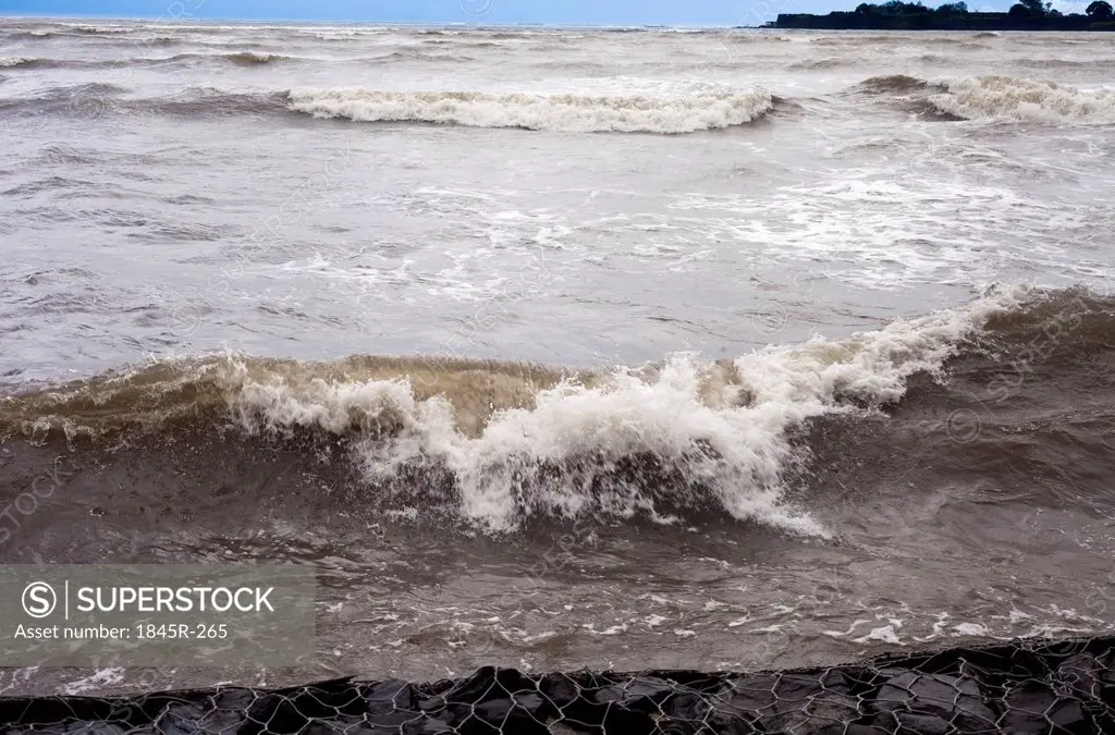 Waves in the sea, Alibag, Raigad District, Konkan, Maharashtra, India