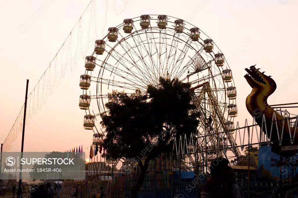 Ferris wheels in Pushkar Camel Fair, Pushkar, Ajmer, Rajasthan, India