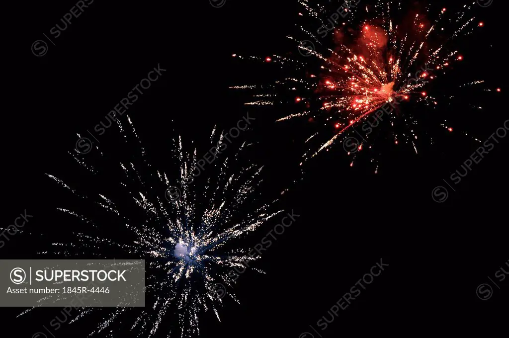 Fireworks display at night