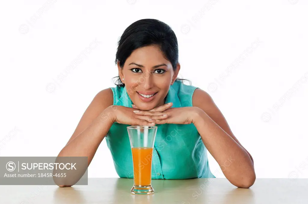 Woman with a glass of juice