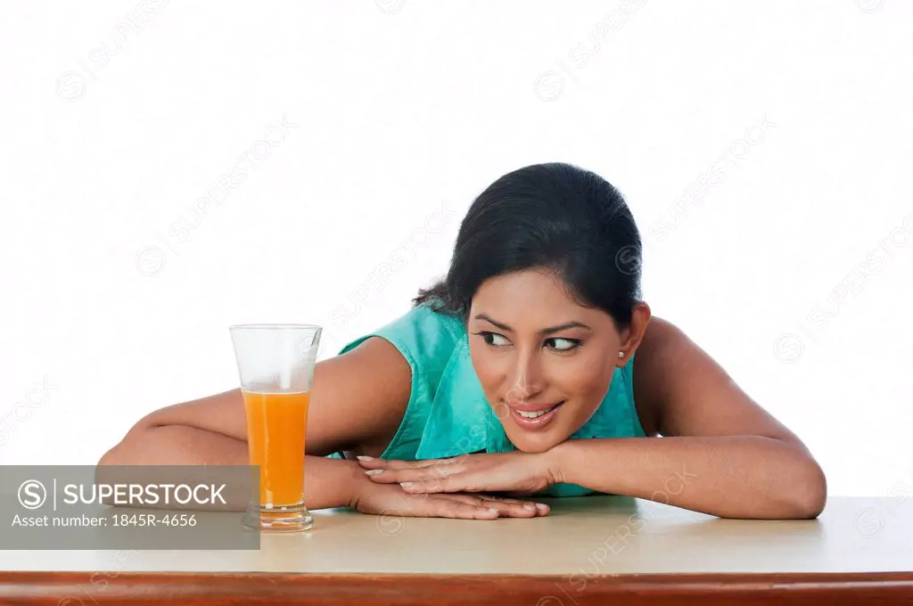 Woman with a glass of juice
