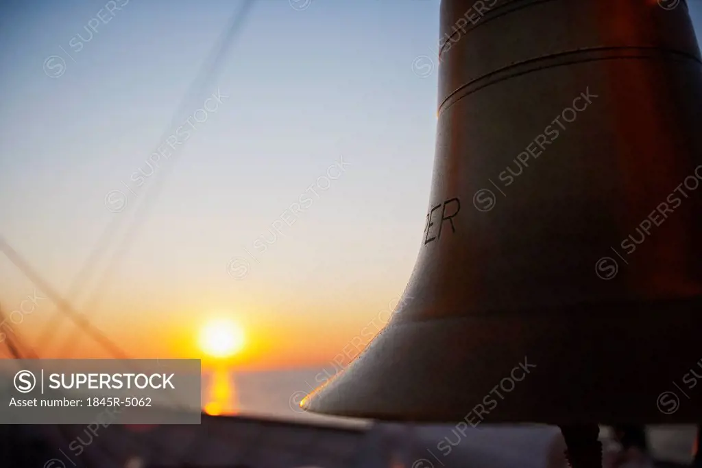Bell hanging in a clipper ship, Amalfi, Province Of Salerno, Gulf Of Salerno, Tyrrhenian Sea, Campania, Italy