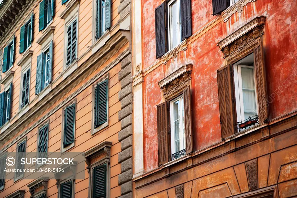 Windows of a house, Rome, Lazio, Italy