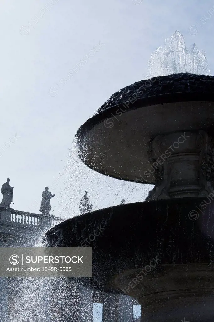 Low angle view of a fountain at St. Peters Square, Vatican City