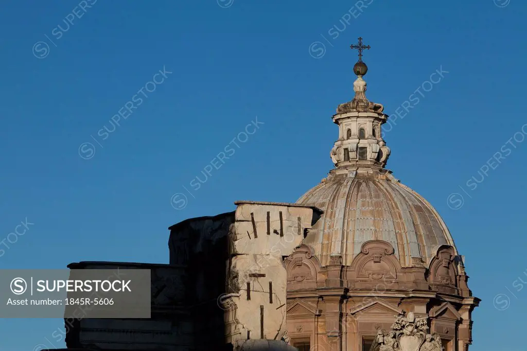 Dome of a church, roman Forum, Rome, Lazio, Italy