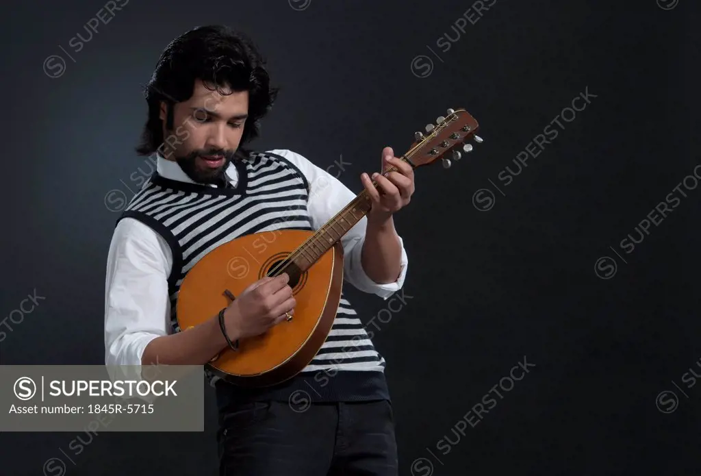 Musician playing a lute