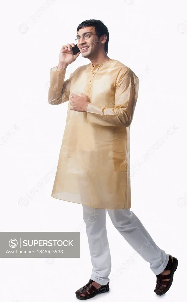 Bengali man talking on a mobile phone