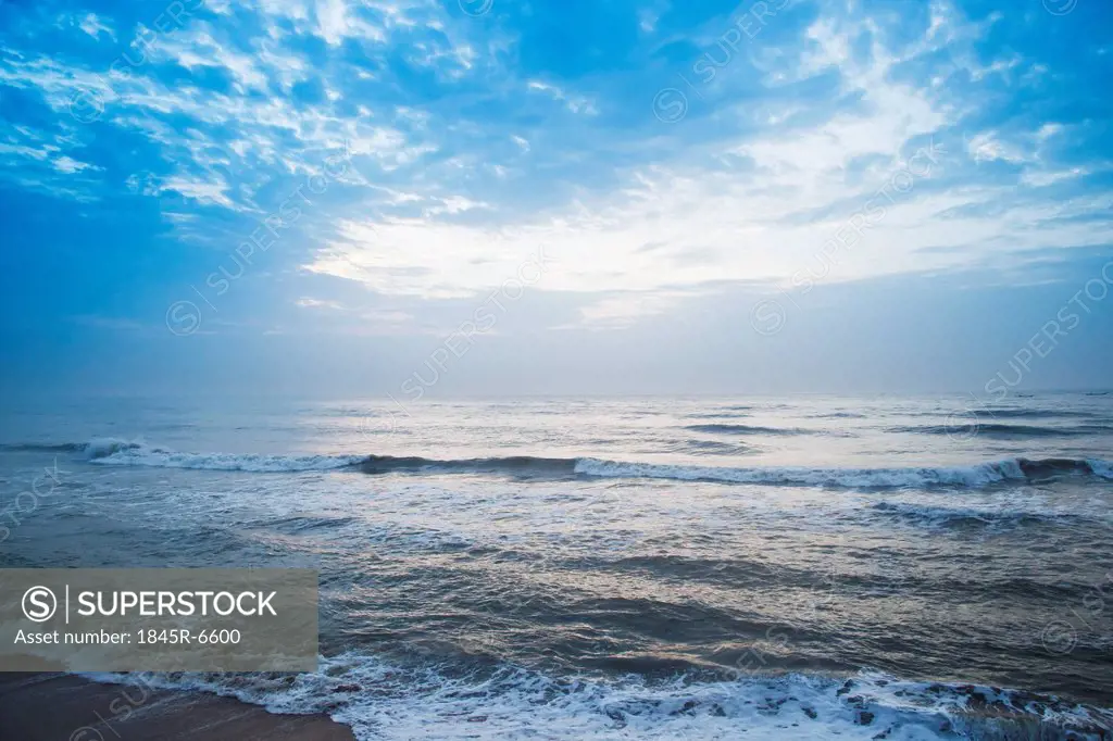 Waves on the beach, Mahabalipuram, Kanchipuram District, Tamil Nadu, India