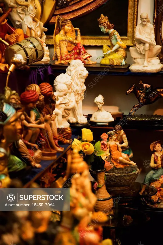 Figurines in a store, Mussoorie, Dehradun District, Uttarakhand, India