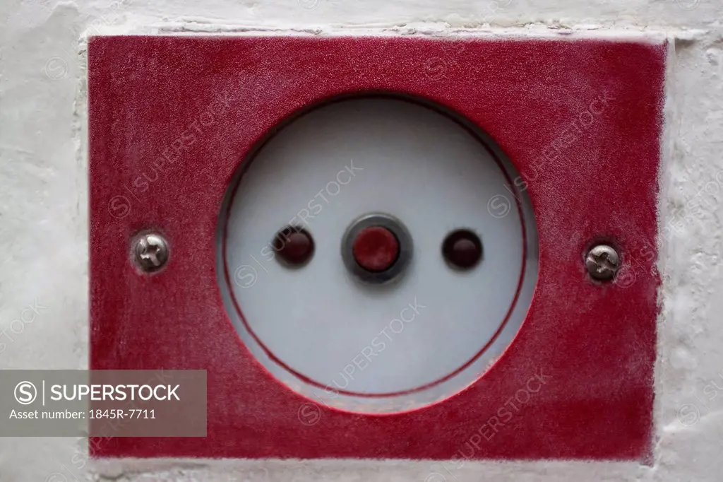Close-up of a fire alarm