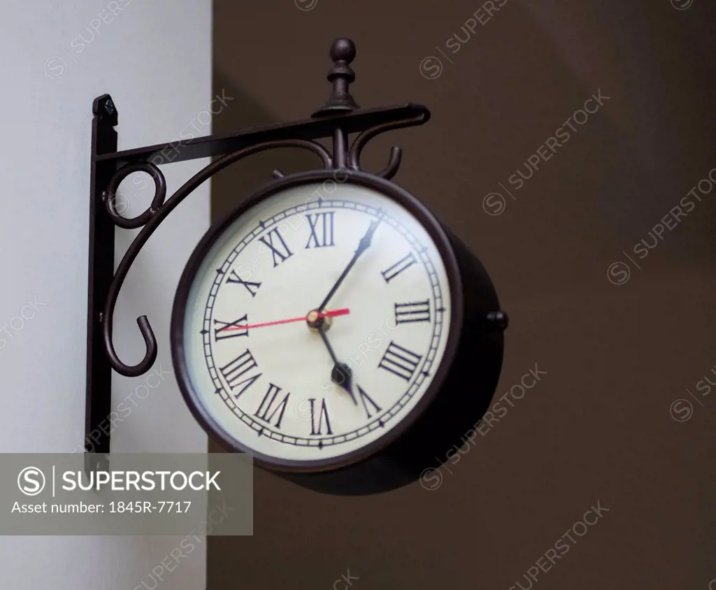 Close-up of a clock on the wall
