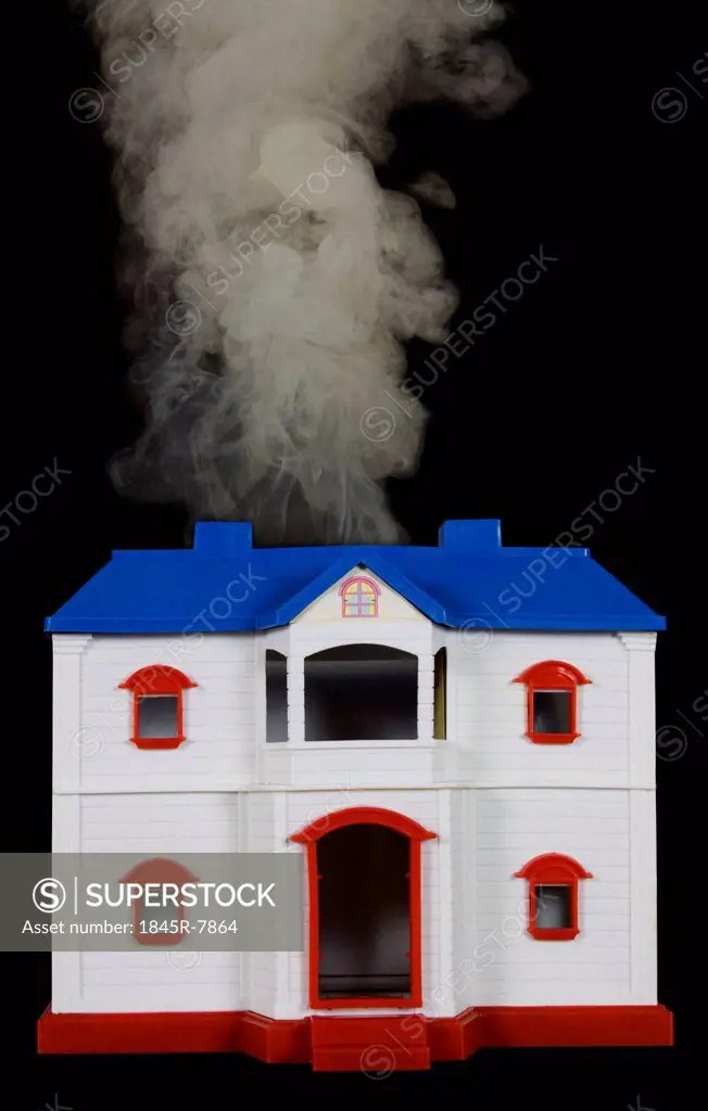 Smoke coming out from a model home