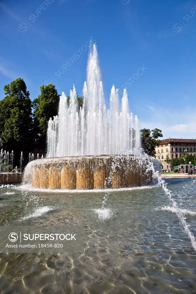 Fountain at Castello Sforzesco, Milan, Lombardy, Italy