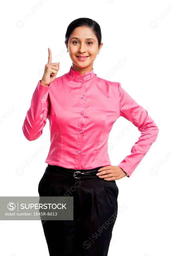 Portrait of a businesswoman gesturing