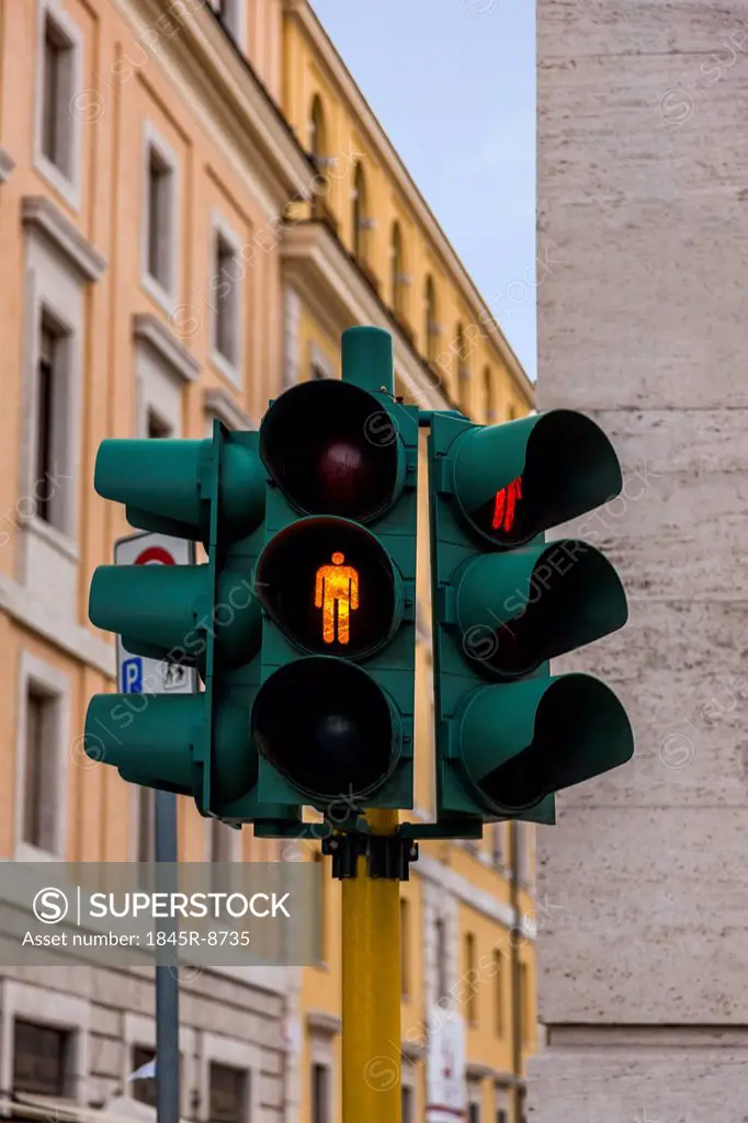 Close-up of a traffic light, Rome, Rome Province, Lazio, Italy