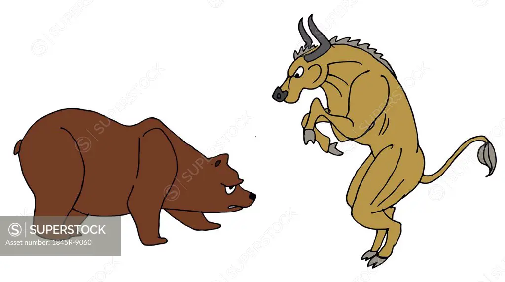 Illustrative representation of Bull and Bear