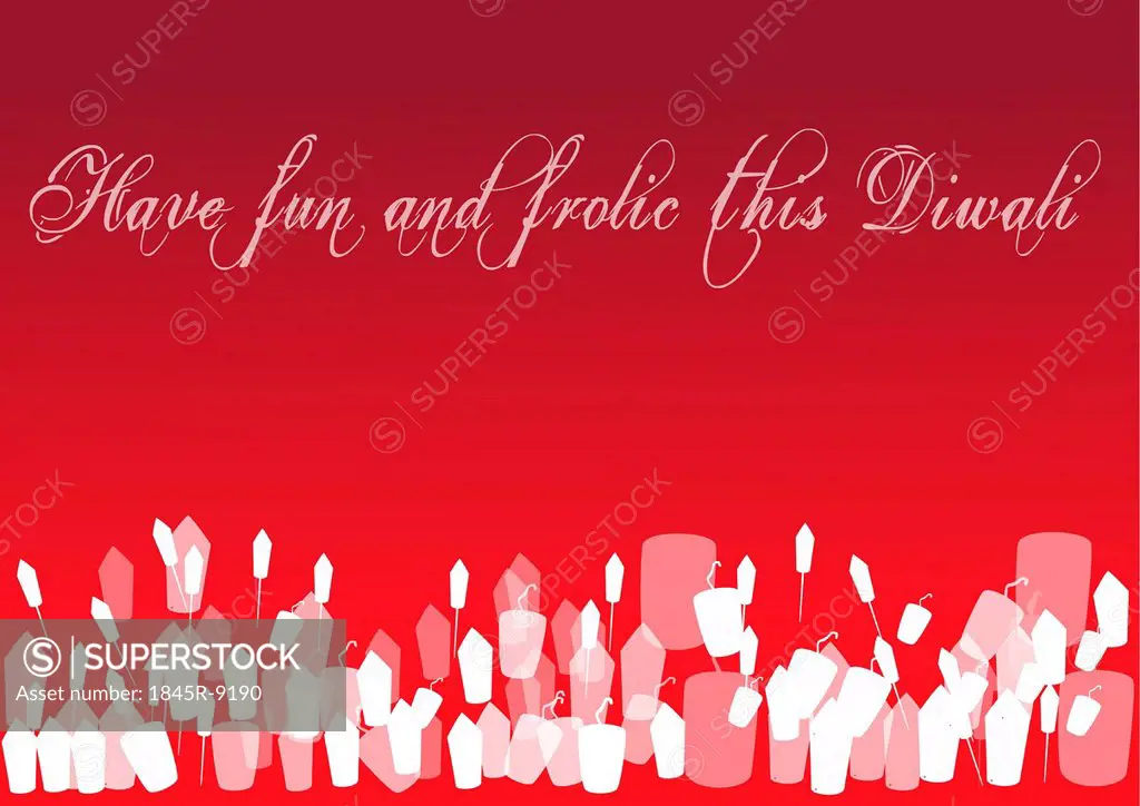 Diwali greeting isolated on red background